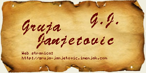 Gruja Janjetović vizit kartica